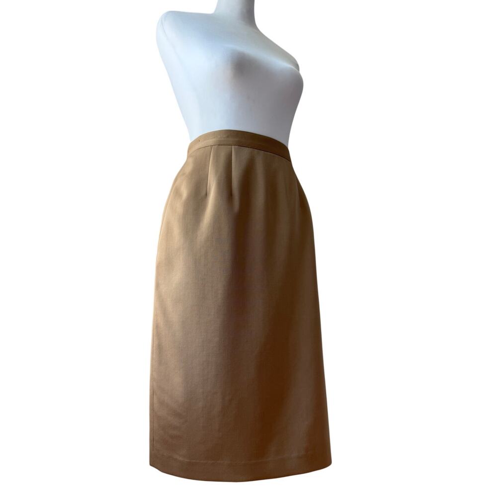 Vintage ‘90s Episode 100% Pure Wool Tan Knee Length Pencil Skirt